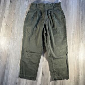 Ann Taylor Loft Green High Elastic Waist Cargo Pants With Pockets Size 6P